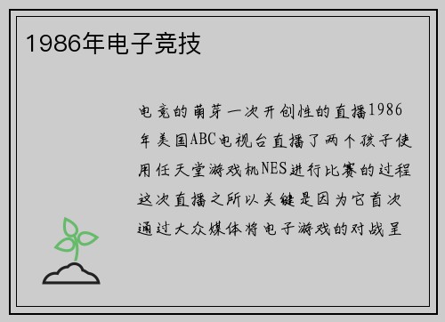 1986年电子竞技